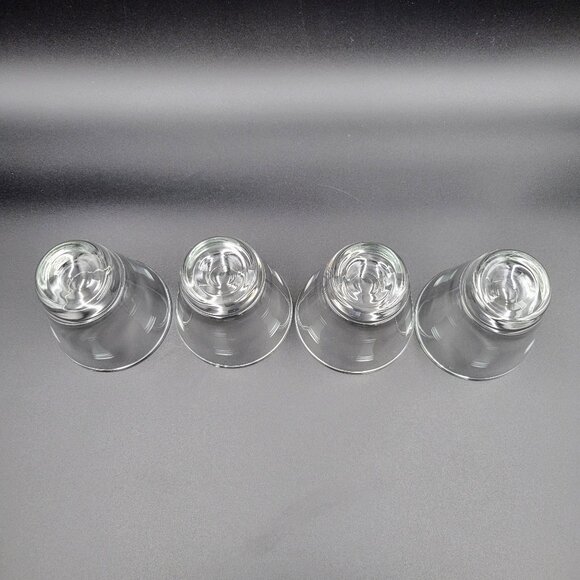 Vintage Shot Glasses Clear Etched Lines MCM Set Of 4 Read - Picture 7 of 9